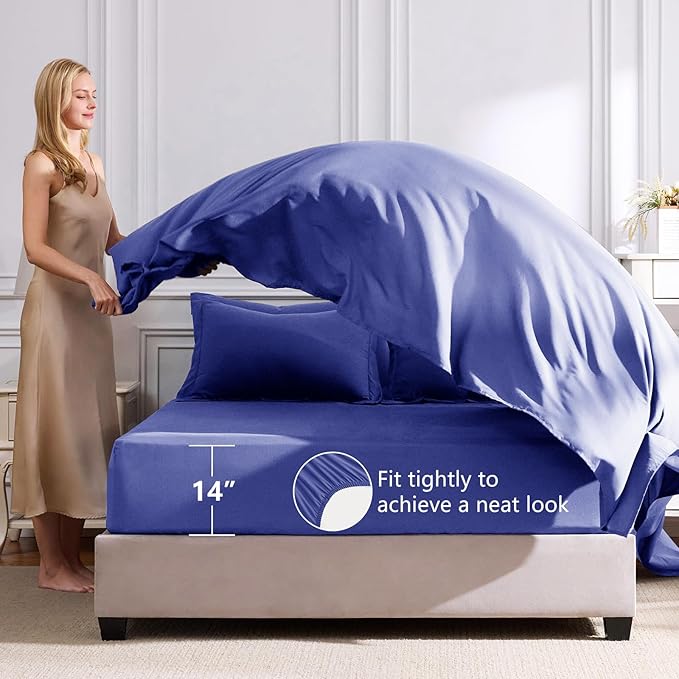 CozyLux Queen Comforter Set Very Peri - Bed in a Bag Queen Size 7 Pieces, Luxury Soft Bed Set for All Seasons, Bedding Set with Down Alternative Comforter, Sheets, Pillowcases & Shams