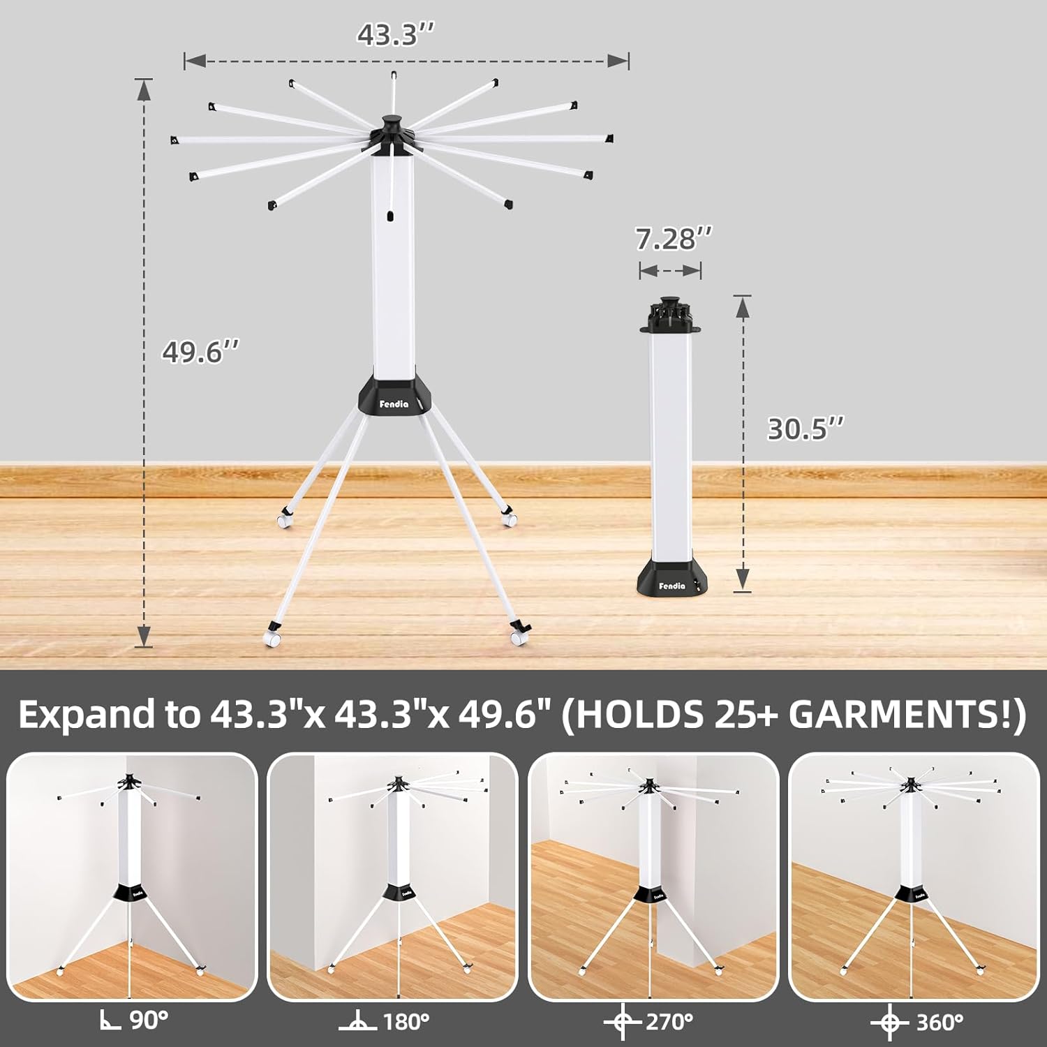 Clothes Drying Rack Foldable & Collapsible Drying Racks with 4-Leg Octopus Design, Large Capacity Space Saving Indoor Drying Rack for Bedroom,Balcony,Laundry for Indoor/Outdoor Use (White) - NestledHome