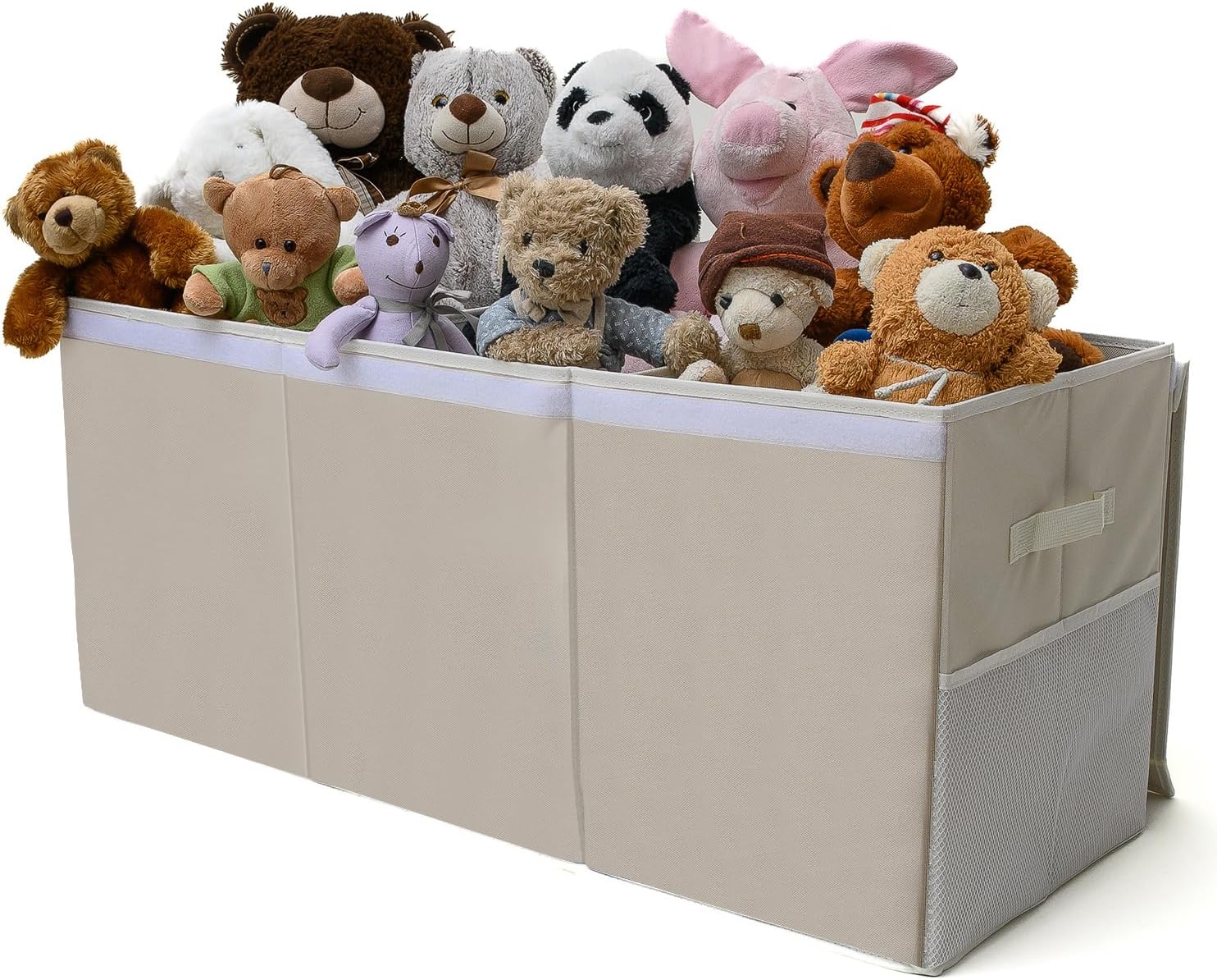 Extra Large Toy Storage Organizer with Lid - Sturdy, Collapsible Toy Chest Storage Box Design - Toys Bin with Dividers for Kids, Nursery, Bedroom, Playroom 37"x16"x14" - NestledHome