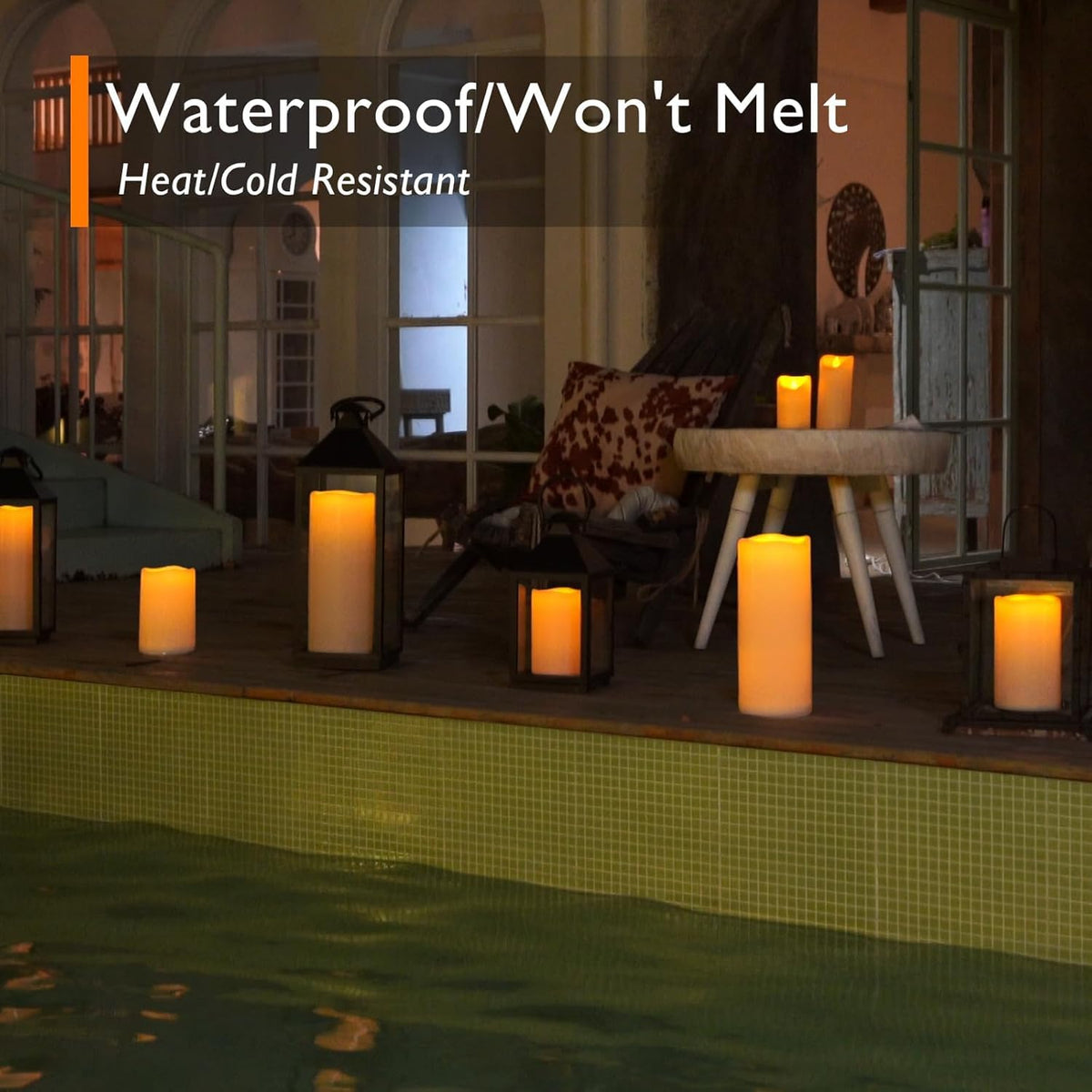5x12 Waterproof Flameless Candles
