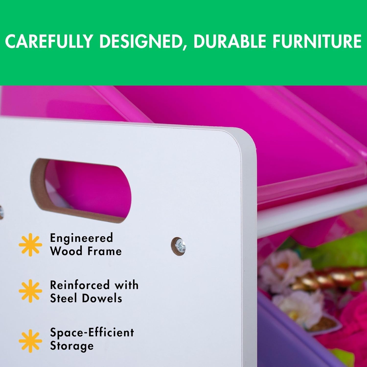 Humble Crew Kids Toy Storage Organizer with 12 Plastic Bins, White/Pink/Purple/Turquoise – Removable Bins for Playroom, Bedroom, Toddler Furniture for Boys and Girls Ages - NestledHome