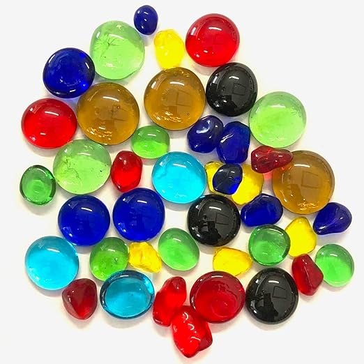 Stepping Stone Kit - Makes a Personalized 8-Inch Stepping Stone, 4 lbs. White Concrete Mixture, Assorted Glass Gems, and 8 inch Mold