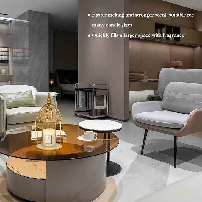 Candle Warmer Lamp for Top-Down Candle Melting, Vintage Aromatherapy Wax Melting lamp,Night Lamp (Gold)