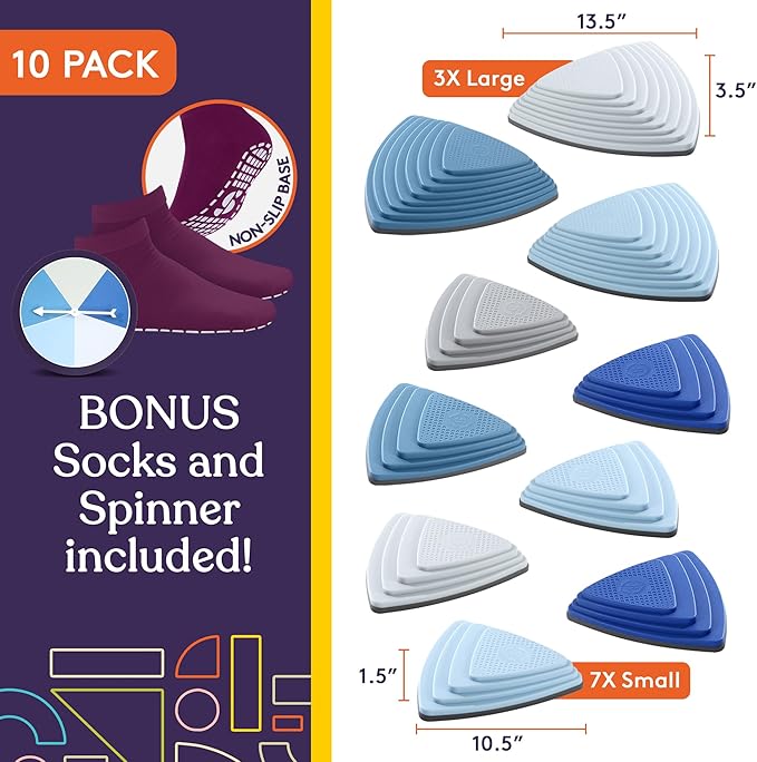 Special Supplies Stepping Stones for Kids Indoor and Outdoor Balance Blocks Promote Coordination, Balance Strength Child Safe Rubber, Non-Slip Edging