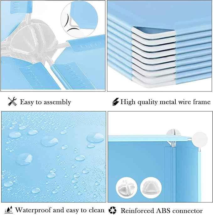 AWTATOS Closet Organizer 8 Cube Storage Shelves Closet Storage Clothes Organizers Stackable Cubby Shelving for Closet Bedroom Living Room Blue
