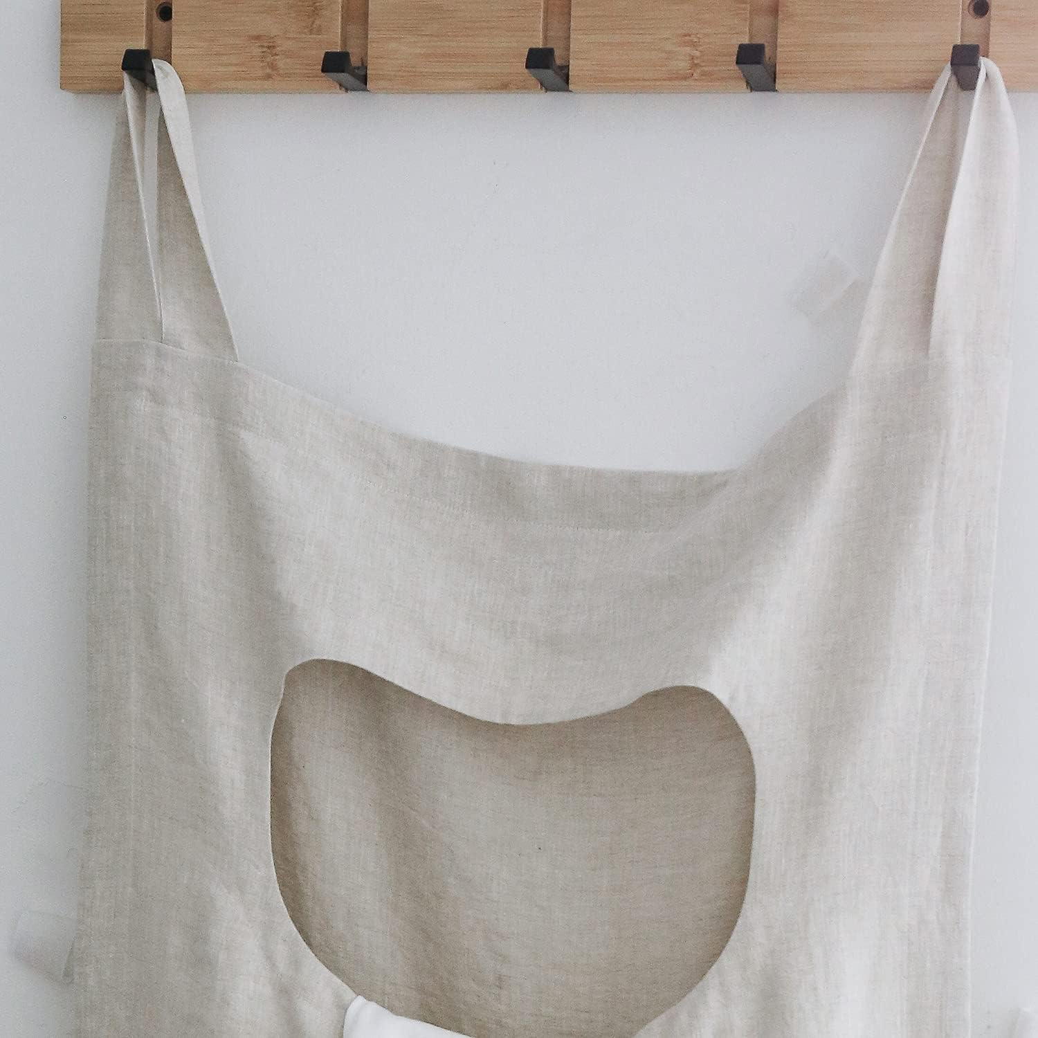 Amazhiyu 100% Linen Door Hanging Laundry Hamper Bag, 19x27 Inches (Linen) - NestledHome