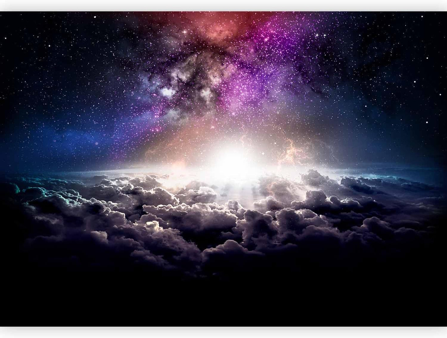 artgeist Premium Wall Mural Galaxy 177x124 in - Non-Woven Wallpaper Fleece Wall Decor Photo Print Picture Image Design Home Mural Cosmos Sky Star Cloud Purple i-A-10009-a-a