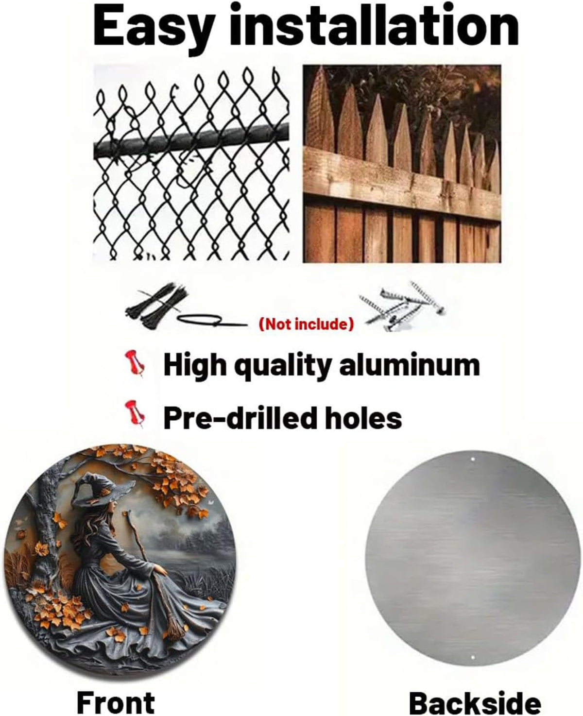 Fanyil/Olygee/Sherum/Shirem/Pubyfun/Glosrity/Libilin/Graddi/Solymody/Gowebs/Goredny/Vianys Witching Hour, Door Way Hanging Decor Halloween, 2D Wooden Round Witches Sign (B, 11.8")