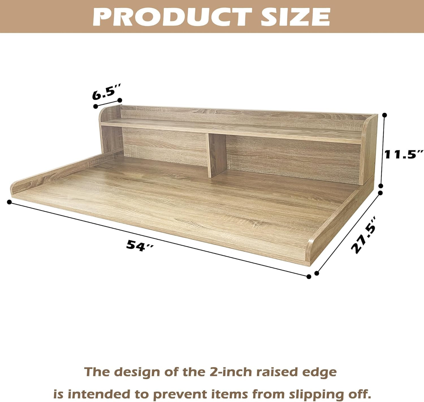 Royxen Laundry Countertop with 2-Tier Shelf Universal Fit, Washer and Dryer Countertop with Storage Space, Shelf Height 11.5 Inches, White Oak - NestledHome