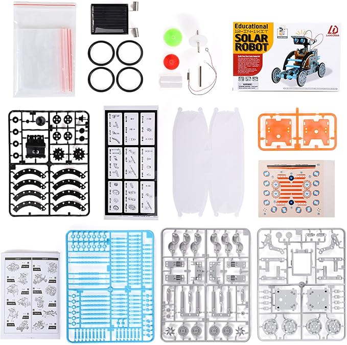 Lucky Doug Solar Power Kits Toys for Boys Ages 8-13, STEM Robot Kit Toys Gifts for Kids 8 9 10 11 12 13 Years, Educational Building Science Experiment Set Birthday for Kids Boys Girls