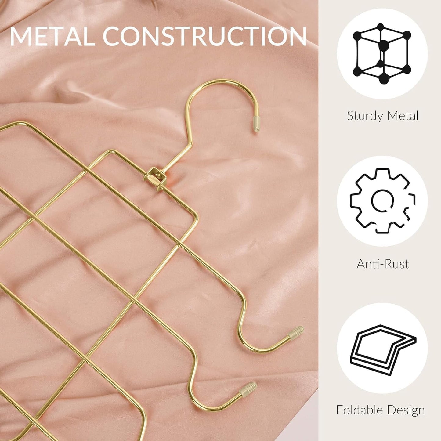 ZEDODIER 3 Pack Tank Top Hanger, Space Saving Bra Hangers, Non-Slip Hanging Sport Bras Holder, Closet Organizers and Storage for Camisoles Tank Tops Bras Ties Swimsuits Strappy Dress, Gold - NestledHome