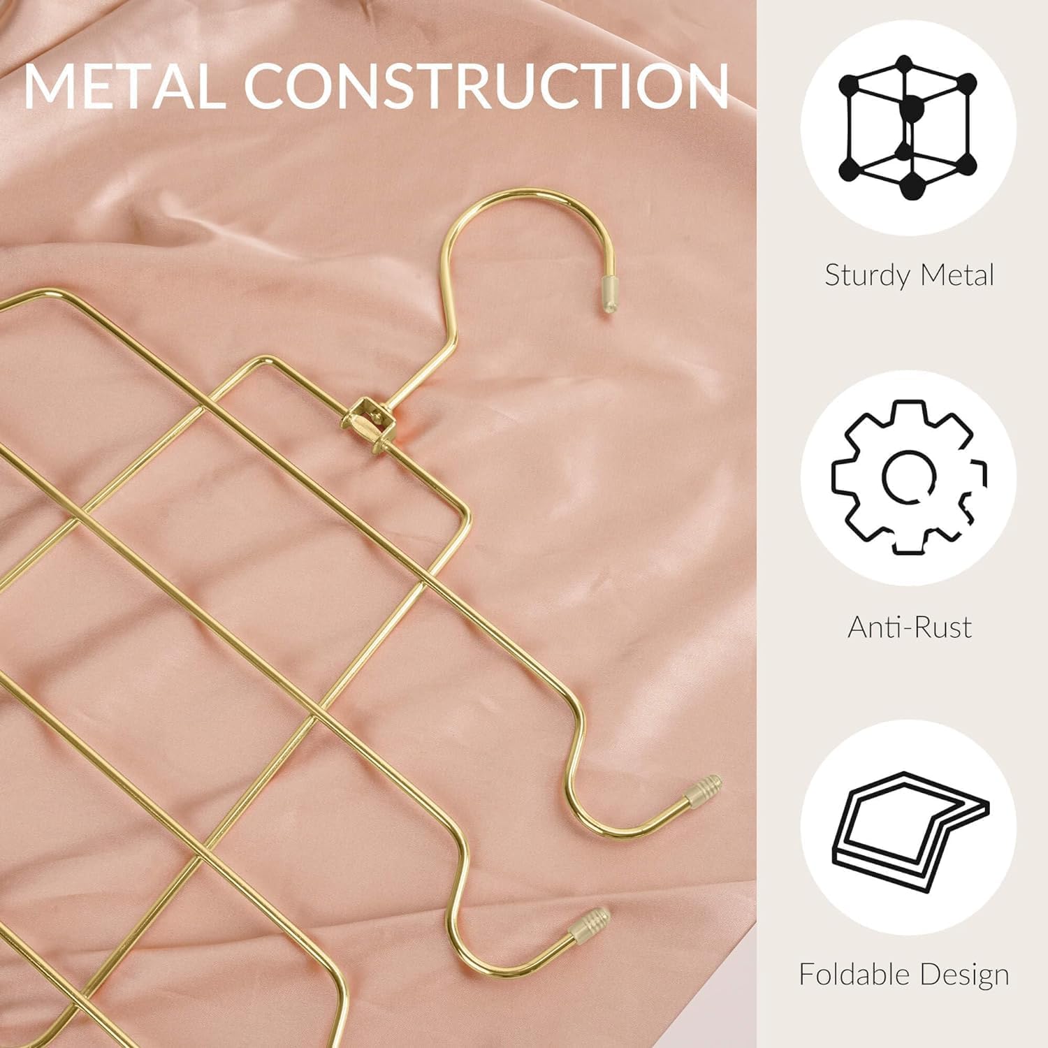ZEDODIER 3 Pack Tank Top Hanger, Space Saving Bra Hangers, Non-Slip Hanging Sport Bras Holder, Closet Organizers and Storage for Camisoles Tank Tops Bras Ties Swimsuits Strappy Dress, Gold - NestledHome
