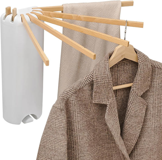 Wall Mounted Clothes Drying Rack Tripod,Foldable Drying Rack,Wall Mounted Drying Rack Clothing,Over The Door Drying Rack for Laundry Bedroom Household Wooden - NestledHome