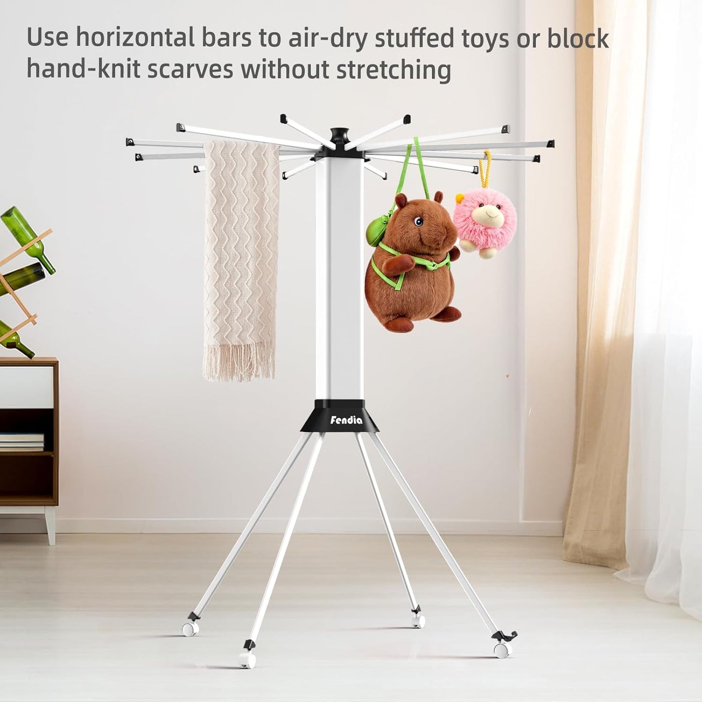 Clothes Drying Rack Foldable & Collapsible Drying Racks with 4-Leg Octopus Design, Large Capacity Space Saving Indoor Drying Rack for Bedroom,Balcony,Laundry for Indoor/Outdoor Use (White) - NestledHome