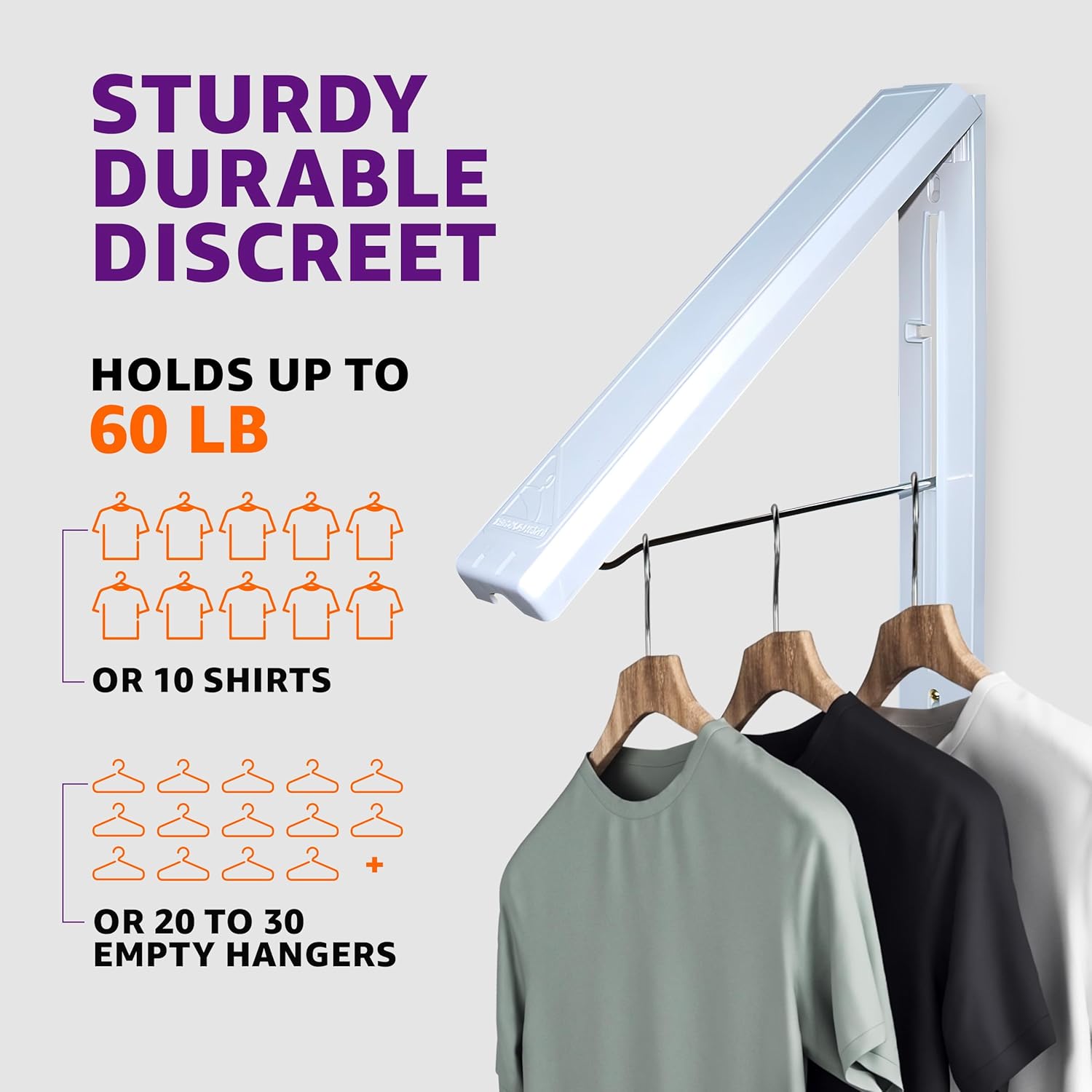 InstaHanger - Wall Mounted Drying Rack - The Original Collapsible Clothes Drying Rack and Storage - NestledHome