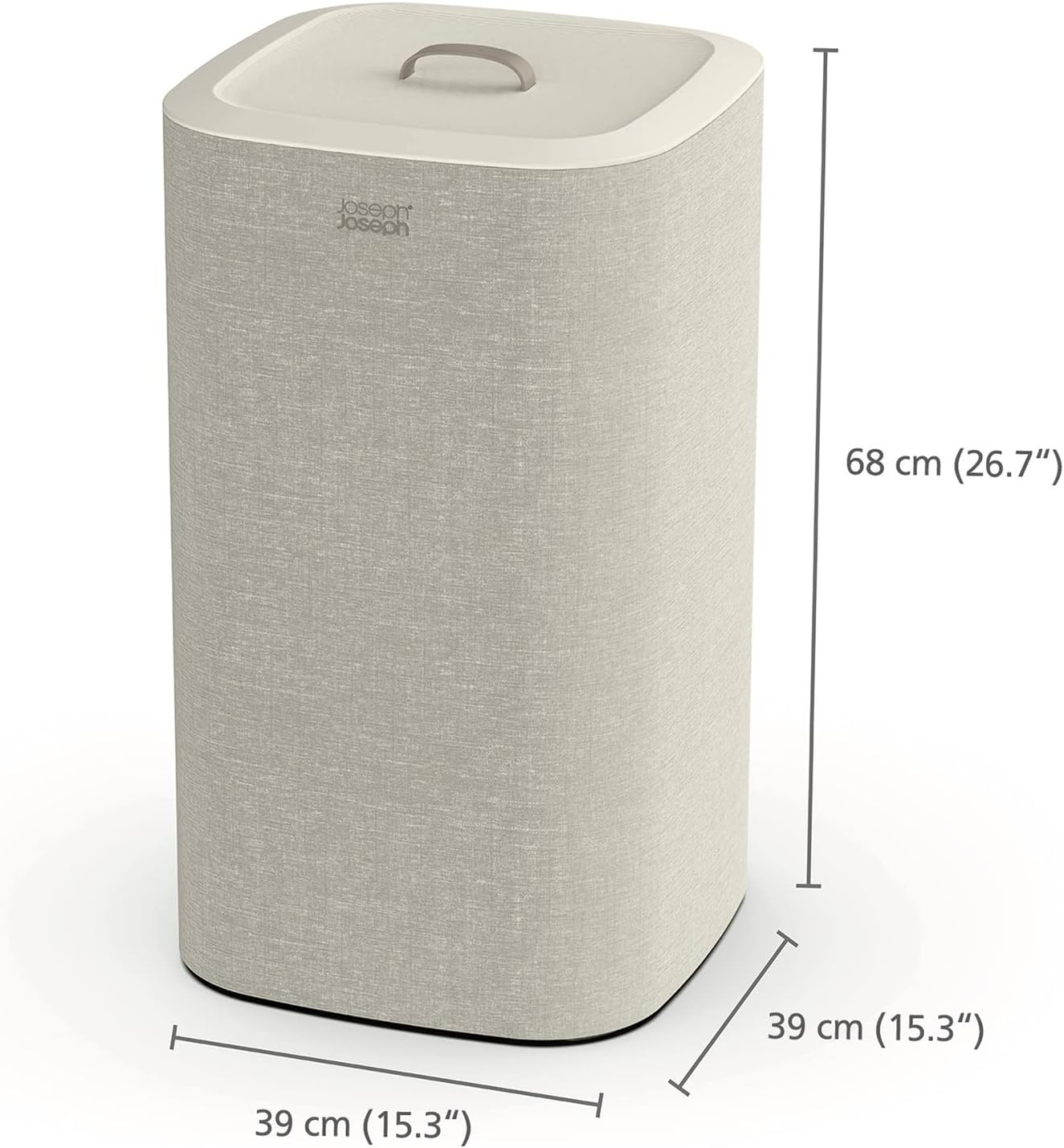 Joseph Joseph Tota 60 liter/15.8 gallon Laundry Hamper Separation Basket with lid, 2 Removable Washing Bags with Handles- Ecru - NestledHome