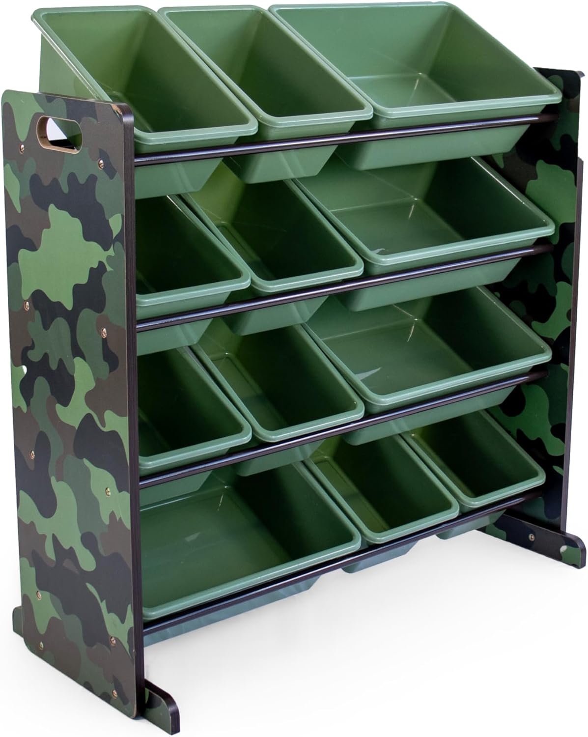 Humble Crew Kids Toy Storage Organizer with 12 Plastic Bins, Camo – Removable Bins for Playroom, Bedroom, Toddler Furniture for Boys and Girls Ages - NestledHome