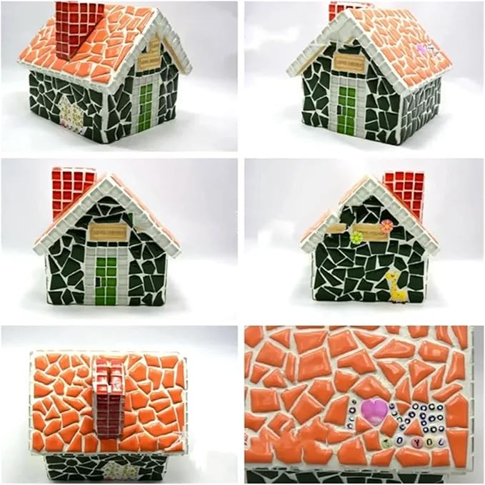Mosaic Tiles 200g/7.05oz(Approx. 155-170pcs) Porcelain Mosaic Tiles 1-2.5cm 0.4mm Thickness Ceramic Mosaic Stones DIY Mosaic Craft Material(Mix)