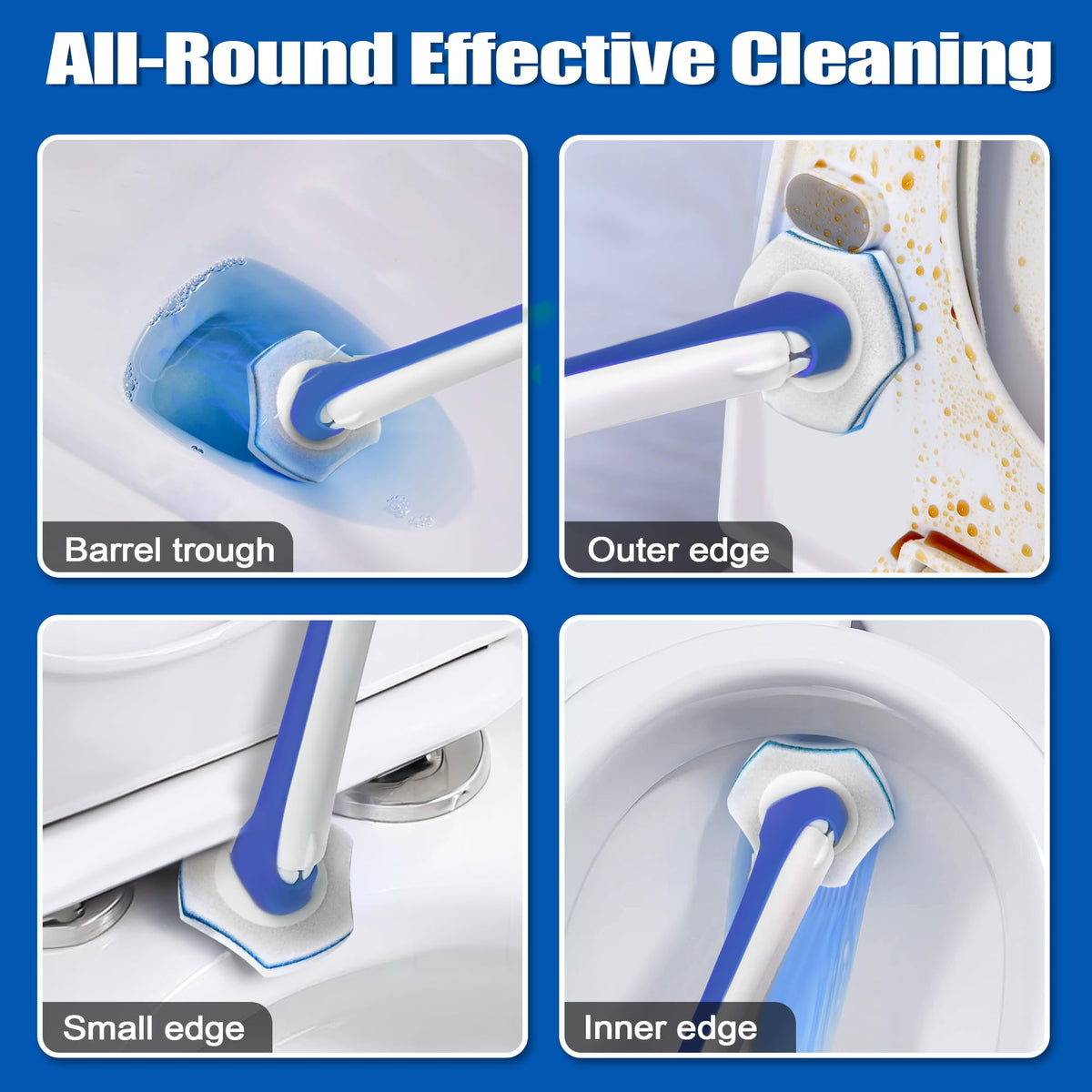 Disposable Toilet Brush with 48 Wand Cleaner Refills