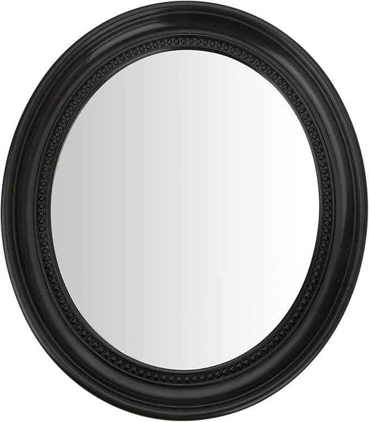 Funerom Oval Bathroom Mirror Bedroom Mirror wall Mirror (Black, 15.2" L x 13.2" W)