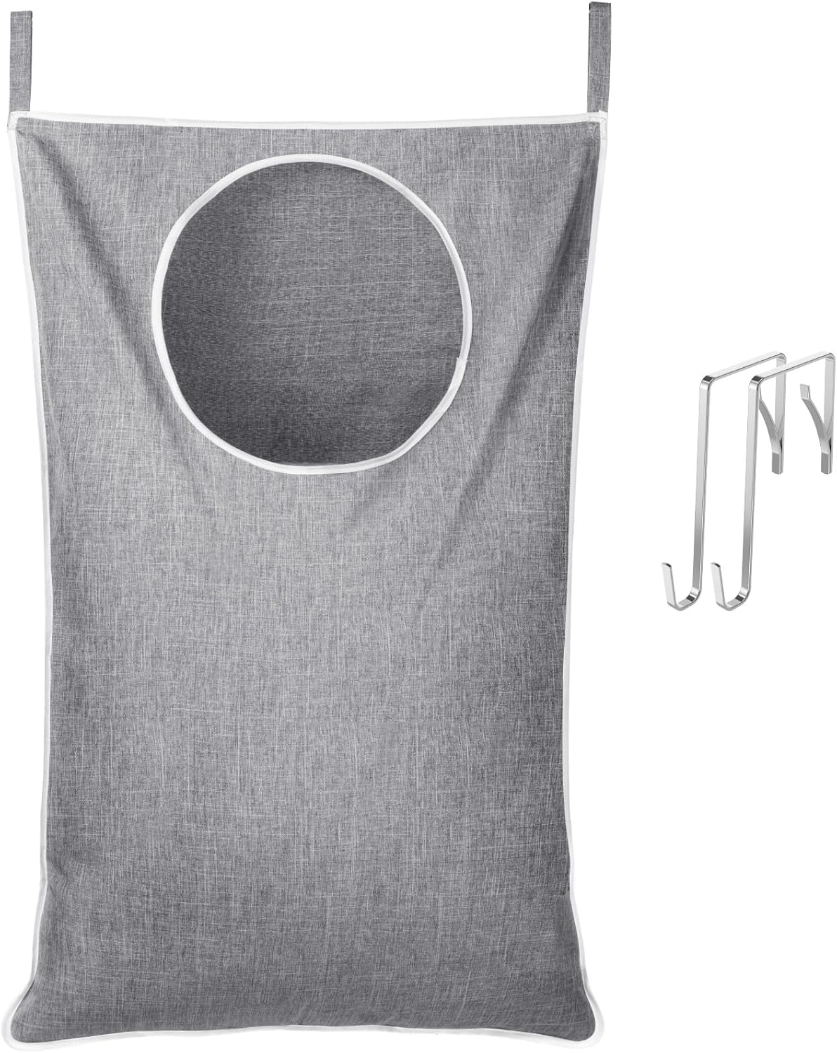 Lifewit Over Door Laundry Hamper, Large Collapsible Hanging Laundry Hamper, Hanging Laundry Basket Bag for Bathroom Bedroom Dirty Clothes Storage Organizer, Light Gray - NestledHome