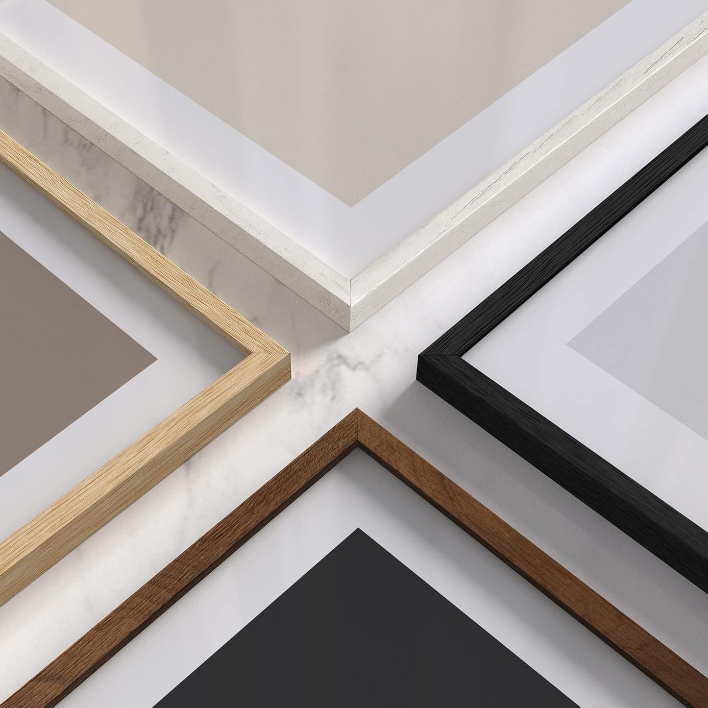 HAUS AND HUES 6x8 Natural Oak Wooden Picture Frame - Set of 3 6x8 Poster Frame - Premium Oak, Vertical Hang, Shatterproof Plexiglass - Ideal for Home, Room, Office (6x8-inch, Natural, Set of 3)