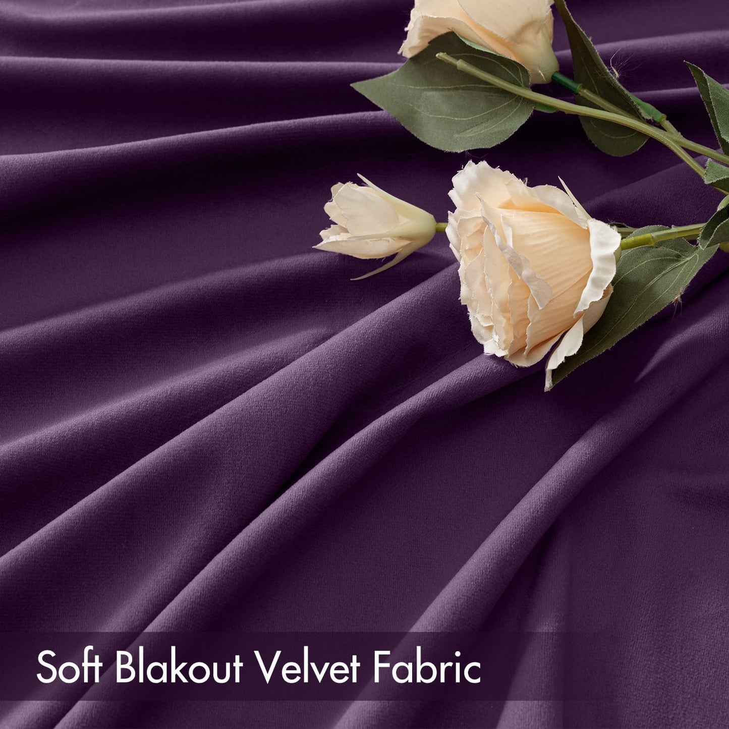 MIULEE Purple Velvet Curtains Thermal Insulated Blackout Curtain Drapes for Bedroom Living Room Darkening 108 Inches Long Curtains Panels Rod Pocket Set of 2