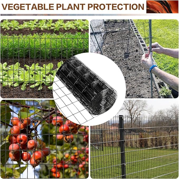 4 ft x 50 ft Black PVC Coated Welded Wire Fence
