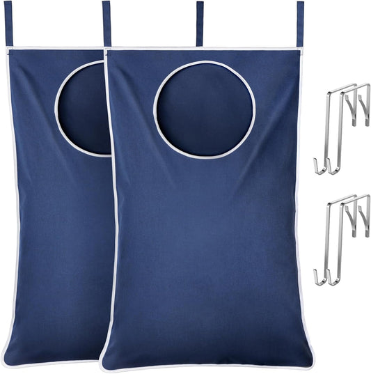 Lifewit 2 Pack Over Door Laundry Hamper, Large Collapsible Hanging Laundry Hamper, Hanging Laundry Basket Bag for Bathroom Bedroom Dirty Clothes Storage Organizer, Dark Blue - NestledHome