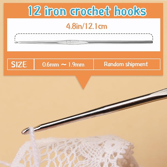 IMZAY 110 Pcs Crochet Hooks Set, 0.6mm-6.5mm Crochet Needles for Yarn Crochet Kits for Beginners, Ergonomic Crochet Hooks with Knitting Accessories, Crochet Supplies, Knitting Needles for Crocheters