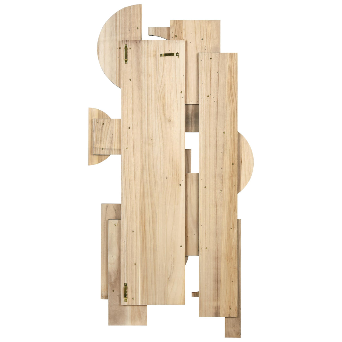 Amber Embraces II" Handmade Dimensional Solid Paulownia Wood Abstracts Wall Art (5 Count)