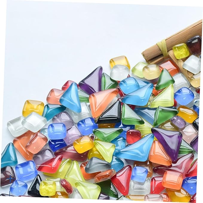 Totority DIY Mosaic Supplies Crystal Glass for Home Decor Easy to Apply Frames Tables and Stepping Stones for Creative Projects