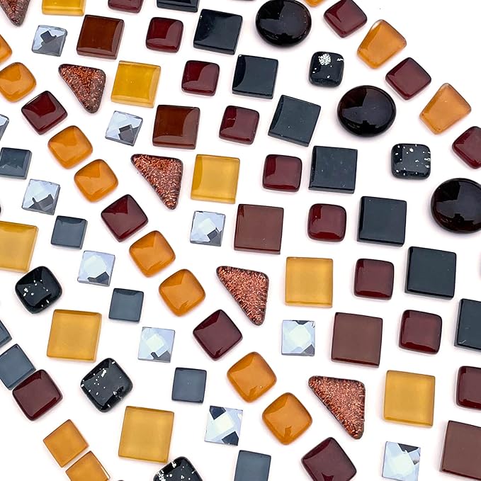 LITMIND Assorted Black Irregular Crystal Mosaic Tiles, 9oz Value Pack - Perfect for Art Crafts, Mosaic Making Projects, Home Decor, and More