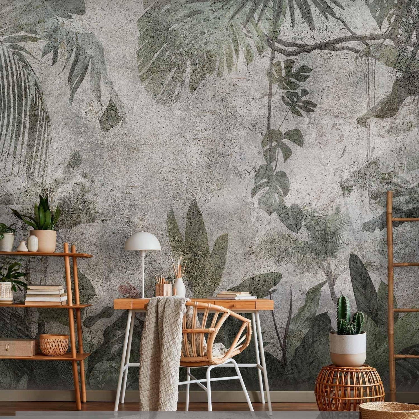 artgeist Premium Wall Mural Tropical Leaves 157x110 in - XXL Non-Woven Wallpaper Fleece Wall Decor Photo Print Picture Image Design Landscape Jungle Nature Monstera Palm Leaves b-C-0821-a-a