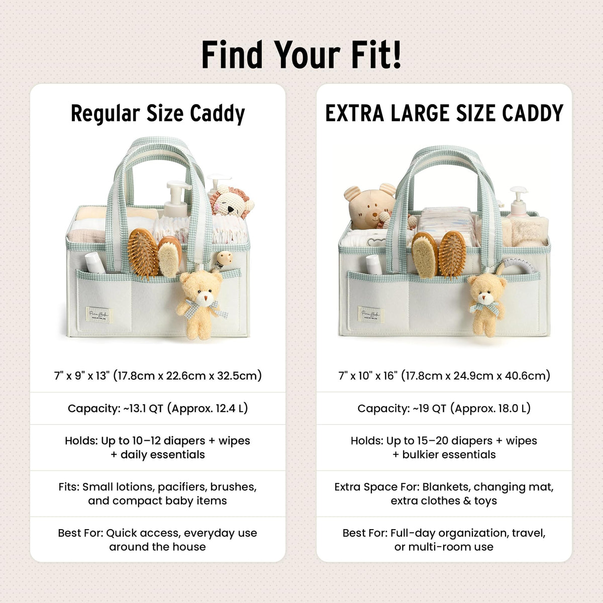 XL Diaper Caddy Organizer With Handle