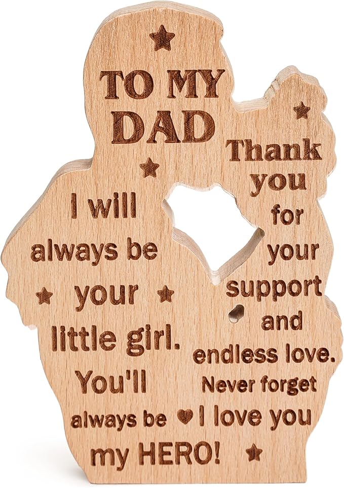 To my dad from daughter wooden plaque, best dad ever gifts, father's day present ideas, Daddy Papa Pop Old Man wood sign decor, thank you gifts for men, meaningful family keepsake display home