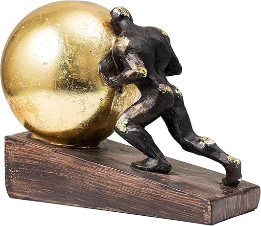 Lukitas Sisyphus Sculpture Home Decor, Struggler Statue, Sportsman Figurine Ornament for Office Living Room, Resin L8.5''
