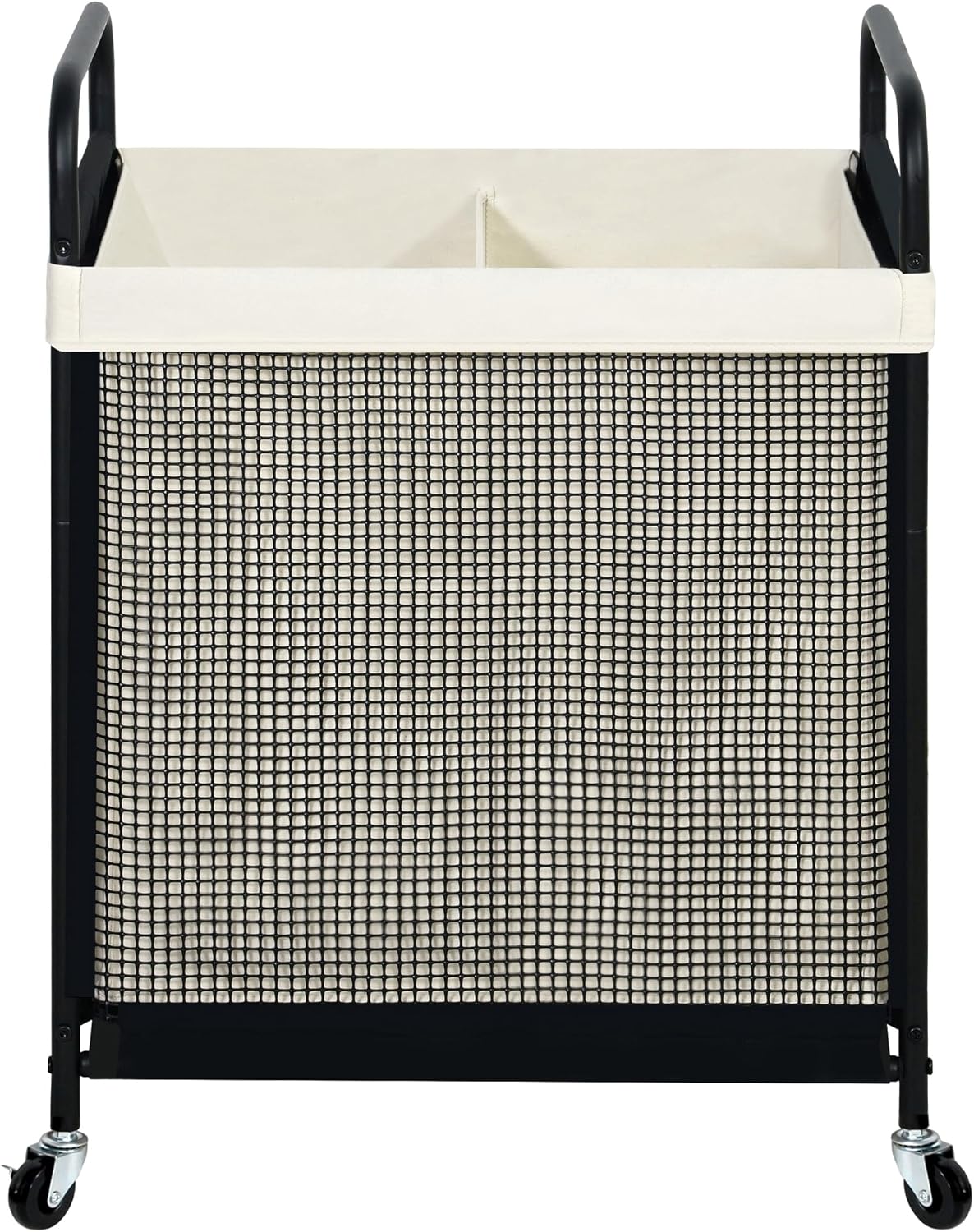 STO STO Laundry Hamper 2 Section, 100L Rolling Laundry Sorter Cart with Removable and Washable Liner Bag, Rolling Clothes Hamper with Metal Handle for Laundry Room and Bedroom - NestledHome