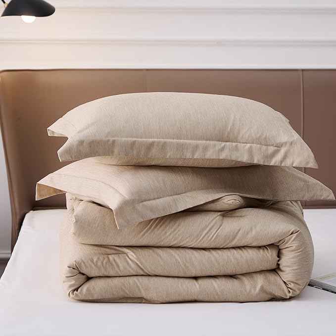 Bedsure Queen Comforter Set - Warm Sand Comforter Queen Size, Soft Bedding for All Seasons, Cationic Dyed Bedding Set, 3 Pieces, 1 Comforter (90"x90") and 2 Pillow Shams (20"x26"+2")