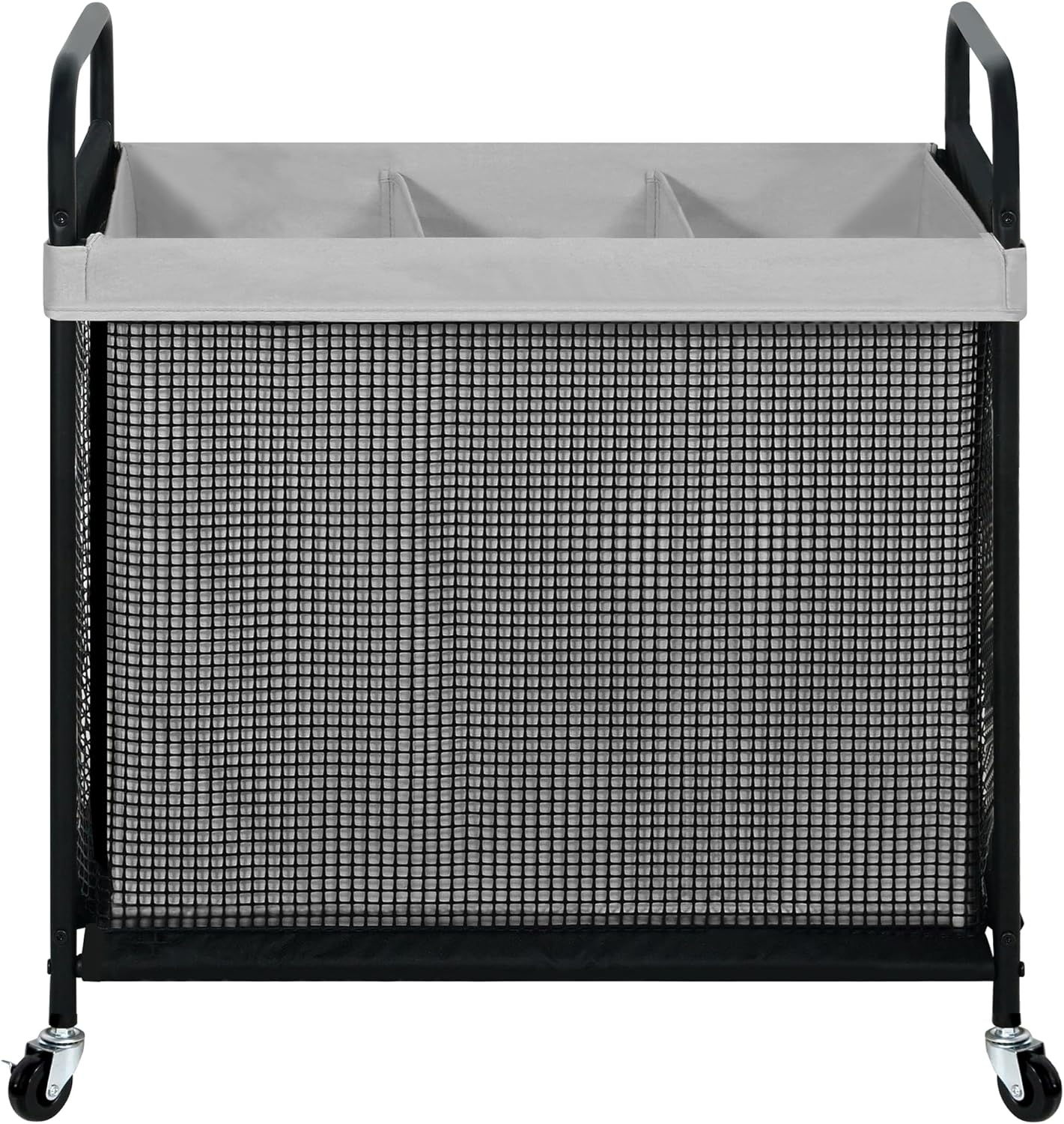 STO STO Laundry Hamper 3 Section, 120L Rolling Laundry Sorter Cart with Removable and Washable Liner Bag, Rolling Clothes Hamper with Metal Handle for Laundry Room and Bedroom, Gray - NestledHome