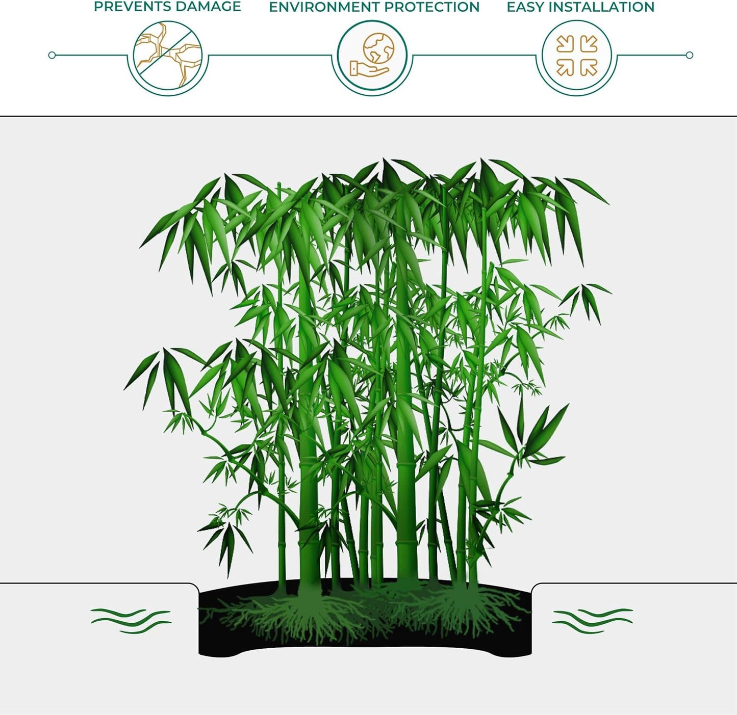 DeepRoot Water Barrier, Versatile Bamboo Barrier, Easy-to-Install Garden Barrier for Landscaping and Protection, Durable, Flexible, 24" x 100' Roll-40 mil Thickness, Black (WB 24/40-100)