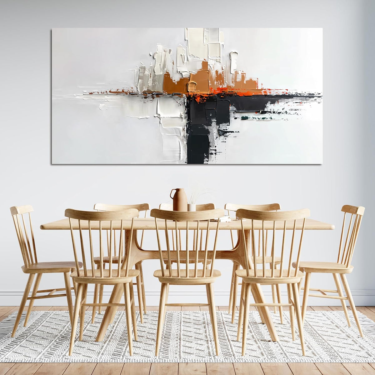 Abstract Large Wall Art Decor Modern Wall Art Pictures for Living Room Abstract Canvas Art Wall Decor Minimalist Black and White Wall Art Prints Artwork for Walls Bedroom Office Home Decor 24" X 48"