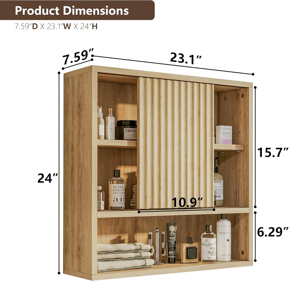 Bathroom Wall Cabinet Above Toilet Storage，Wall Mounted Storage with Adjustable Shelves, Space-Saving Modern Design for Bathroom & Laundry Room, Kitchen, Dining Room, Living Room - NestledHome
