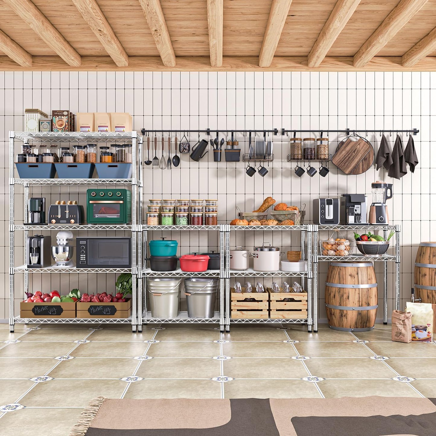 4080 lbs Steel Storage Shelving 6-Tier Utility Shelving Unit Steel Organizer Wire Rack for Home,Kitchen,Office,Garage, 17.7" D x 47.2" W x 72.3" H - NestledHome