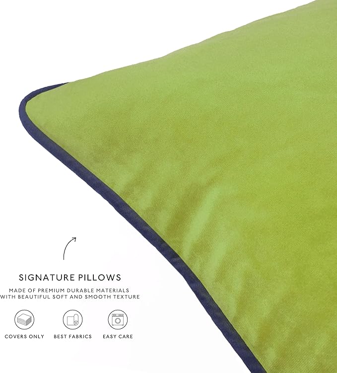 MONDAY MOOSE Decorative Throw Pillow Covers Cushion Cases, Set of 4 Soft Velvet Modern Double-Sided Designs, Mix and Match for Home Decor, Pillow Inserts Not Included (18x18 inch, Blue/Orange)