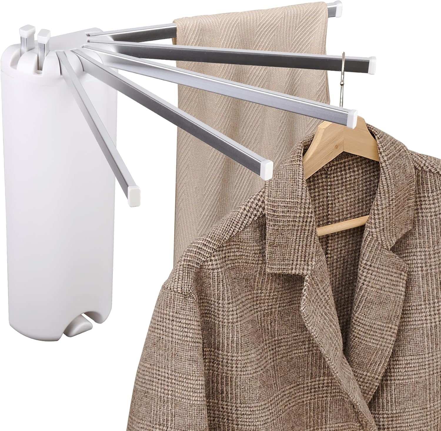 Wall Mounted Clothes Drying Rack - Foldable Tripod, Over The Door Rack for Laundry Bedroom, Household Aluminium - NestledHome