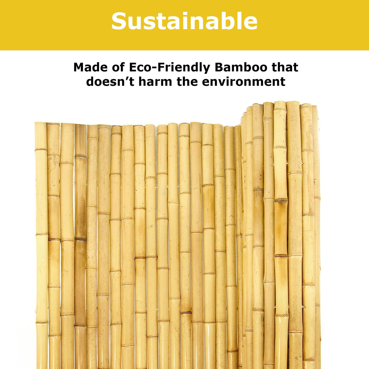 Natural Bamboo Fencing Decorative Rolled Fence Panel 0.75 in D x 3 ft H x 8 ft L (24 Sq Ft)