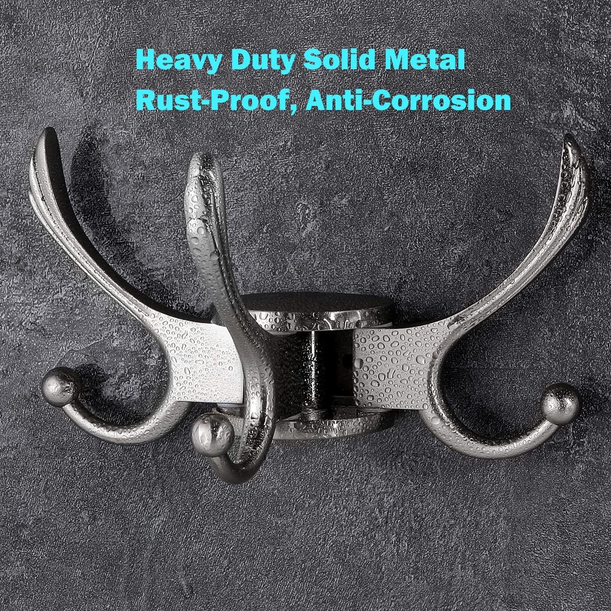 Swivel Coat Hook 2 Pack Heavy Duty Space Saving Towel Rope Hook Wall Mount Triple Swing Arms for RV Bathroom Kitchen Garage,Brushed Nickel - NestledHome