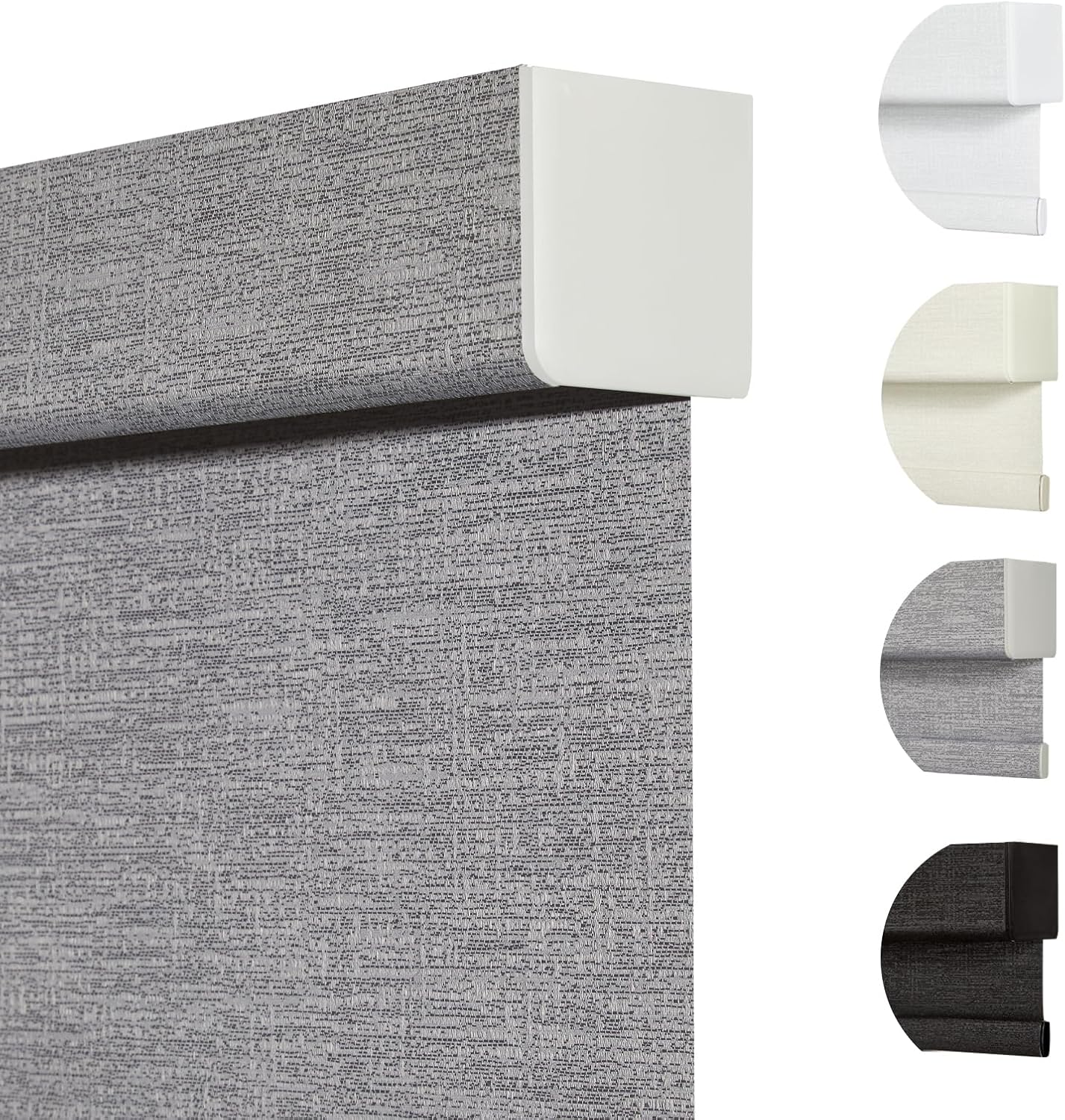 Persilux Blackout Roller Shades for Indoor Windows with Upgraded Cassette, Cordless Shades Window Blinds Pull Down for Doors, Easy to Install for Office/Living Room/Bedroom, Grey(61" W x 48" H)