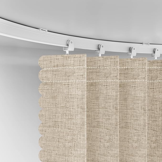 100% Blackout Room Divider Curtains Ceiling Curtain Track Sets Blackout Curtains Ceiling Track for Curtain Flexible Extra Wide(Beige, W100 x L96, 1 Pack)